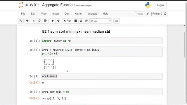 E2.4 Aggregate Function in NumPy | Numpy in Hindi | Road to Data Science смотреть онлайн