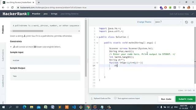 Java String Palindrom Check Hackerrank смотреть онлайн