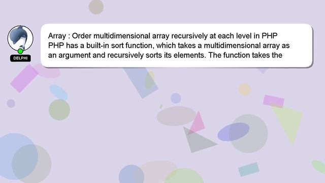Array : Order multidimensional array recursively at each level in PHP смотреть онлайн