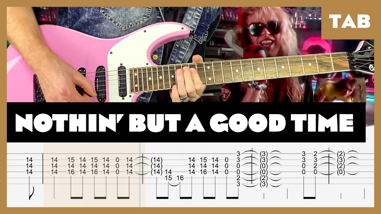 Poison - Nothin’ But a Good Time (1/2 step Down) - Guitar Tab | Lesson | Cover | Tutorial смотреть онлайн