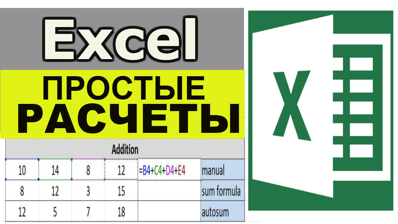 Простые расчеты в Excel. Уроки excel для начинающих смотреть онлайн