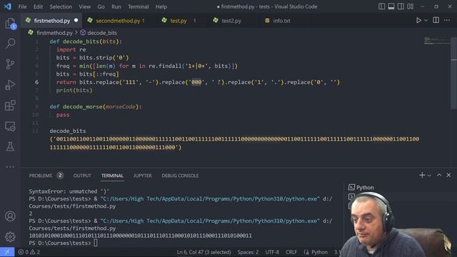 [Arabic] Python Codewars [ Decode the Morse Code ] challenge solved смотреть онлайн