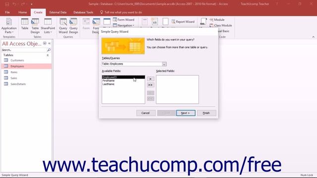 Access 2016 Tutorial Using the Simple Query Wizard Microsoft Training смотреть онлайн