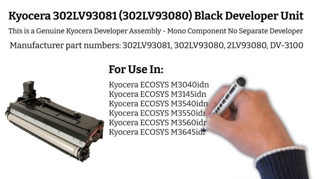 Kyocera 302LV93081 302LV93080 Black Developer Unit смотреть онлайн