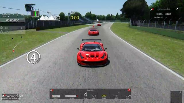 Assetto Corsa_Ferrari GT Challenge_1 этап_Imola (6-8 круг внешняя камера) смотреть онлайн