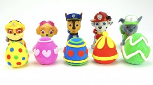 Щенячий Патруль лепим Пасхальные яйца из пластилина