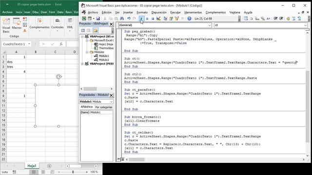 85 excel vba 2019: copiar y pegar texto y numero en celda y cuadro de texto смотреть онлайн