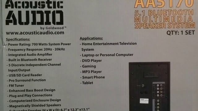 Acoustic Audio Home Theater 5.1 Bluetooth Speaker Unboxing Review by Slick смотреть онлайн