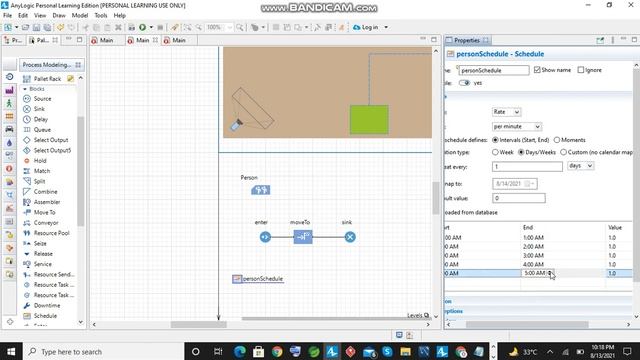 Adding Schedule In Simulation Model. #Anylogic #simulation #schedule