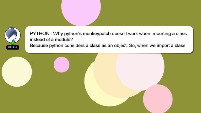 PYTHON : Why python's monkeypatch doesn't work when importing a class instead of a module? смотреть онлайн