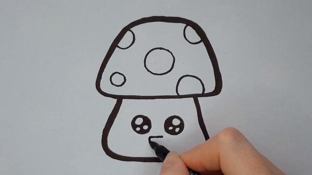 Drawing mushroom for kids / Рисование гриб для детей смотреть онлайн