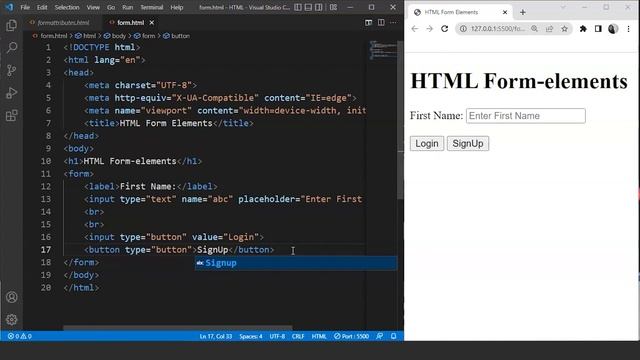 HTML Form Elements Tutorial | Form Elements in HTML | HTML Tutorial For Beginners | SimpliCode смотреть онлайн