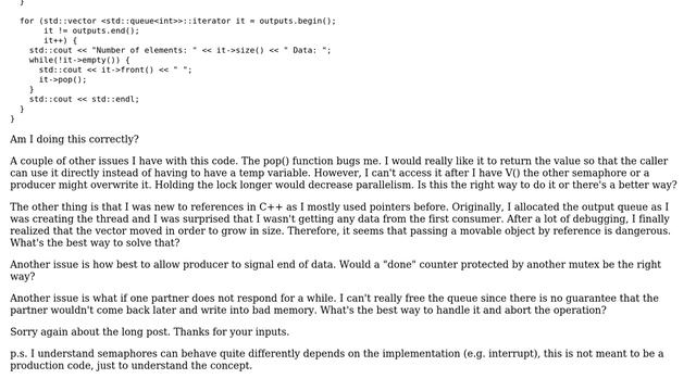 Blocking Queue in C++ using semaphores смотреть онлайн