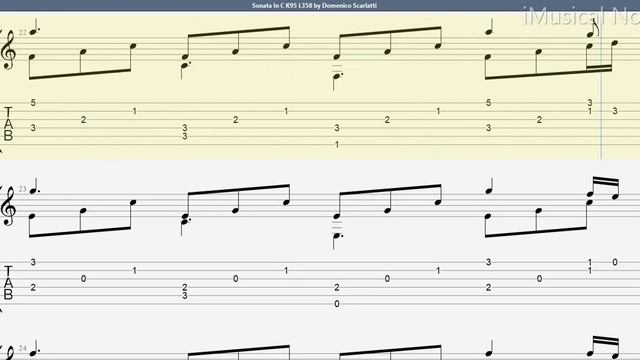 Guitar TAB - Domenico Scarlatti : K95 L358 Sonata In C | Tutorial Sheet Lesson #iMn смотреть онлайн