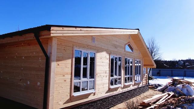 Обзор Одноэтажного Дома из профилированного бруса смотреть онлайн