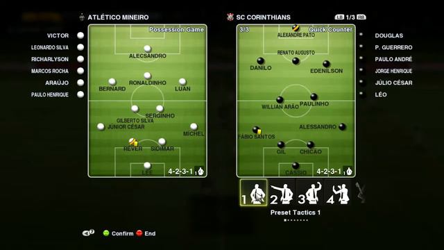 PES 13: PRO EVOLUTION SOCCER SC CORINTHIANS vs ATLETICO MINEIRO SUPERSTAR MODE COPA SANTANDER смотреть онлайн