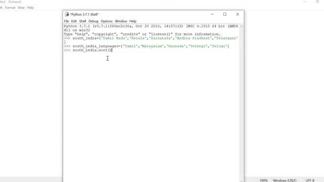 Python- List sort( ) method Example смотреть онлайн