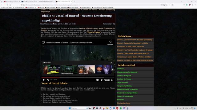 Diablo 4 | Addon Vessel of Hatred und Season 2+3 Infos | News смотреть онлайн
