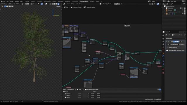 Blender Geometry Nodes 3.1+ Procedural Tree Генератор деревьев смотреть онлайн
