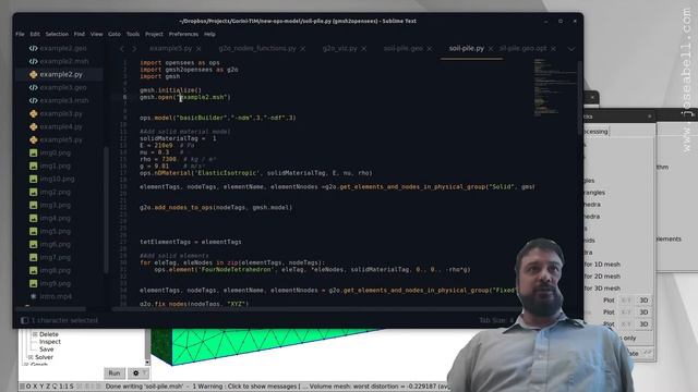 Modeling soil-pile interaction gmsh + opensees (openseespy) смотреть онлайн