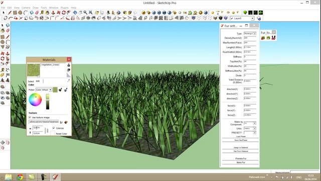 Делаем траву Grass Sketchup+Fur+V Ray Proxy