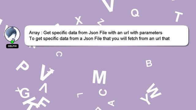Array : Get specific data from Json File with an url with parameters смотреть онлайн