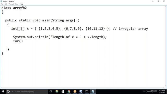 Accessing 2D array elements using For Each loop смотреть онлайн