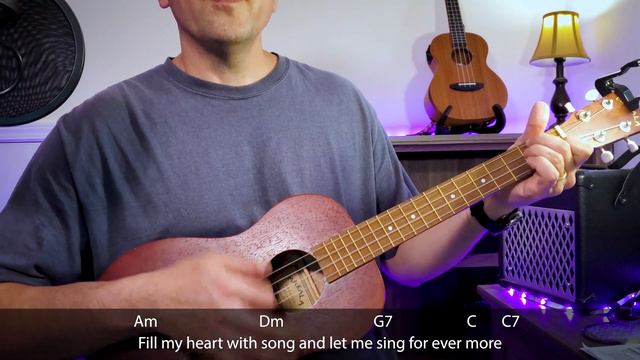 Fly Me To The Moon ukulele play along accompanied with baritone uke lyrics chords смотреть онлайн