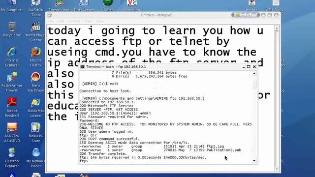 FTP AND TELNET BY COMMAND PROMPT смотреть онлайн