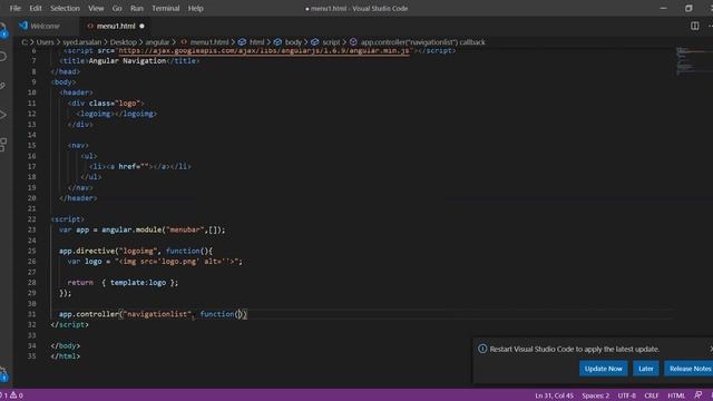How To Create DYNAMIC Navbar/Menu with ANGULAR , HTML5 & CSS in Hindi/Urdu смотреть онлайн