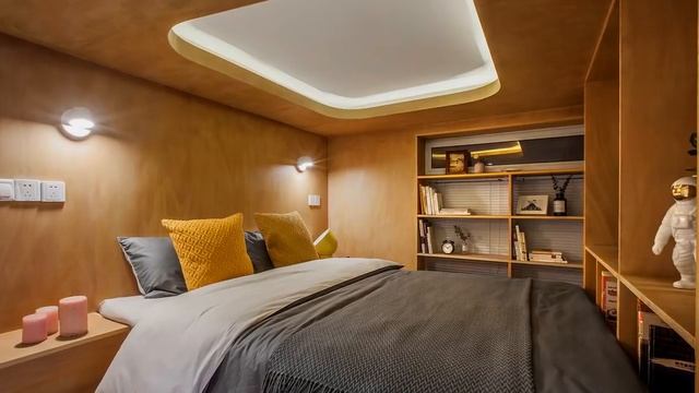 Необычная квартира 48 кв.м. Желтый цвет в интерьере и открытая планировка. Обзор квартиры смотреть онлайн