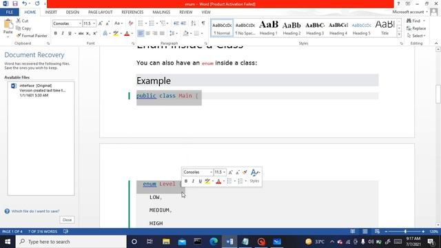 JAVA: Enumeration(Enum) смотреть онлайн