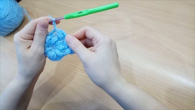 Вязание по кругу узора колосок из пышных столбиков смотреть онлайн