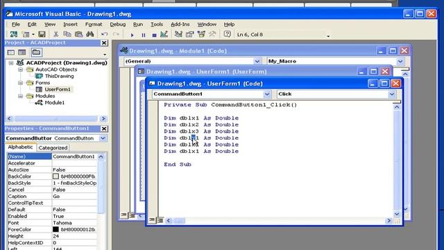 AutoCad VBA 37 ( Edit Macro ) смотреть онлайн