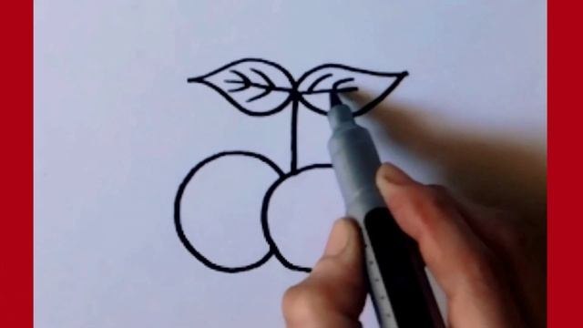 How to draw cherry from number 5 step by step||Line Art||drawing with number||drawing with alphabe смотреть онлайн