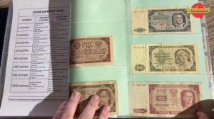 Банкноты Польши. 1919, 1920, 1948, 1974 - 1993 гг. Пилсудский. Самая редкая Коллекция банкнот vol.