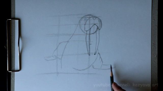 Как нарисовать Моржа карандашом. Поэтапное рисование. Рисую от руки. смотреть онлайн