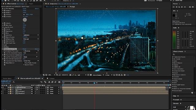 Капли дождя на стекле в After Effects смотреть онлайн