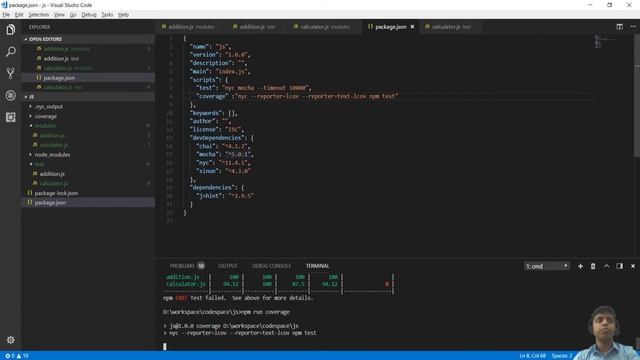 Istanbul (nyc) - Code coverage in Nodejs unit testting смотреть онлайн