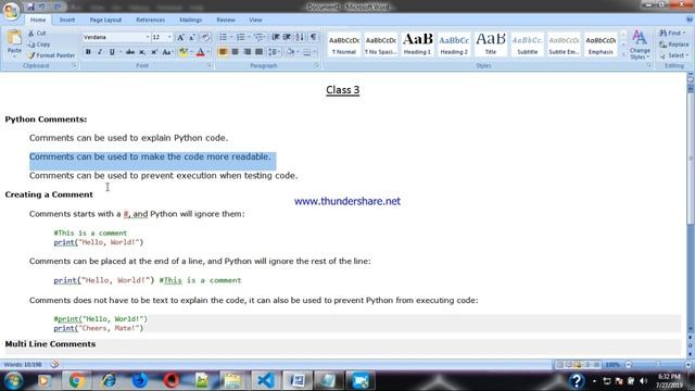 Python Multiline comments - Python comments || Class3 смотреть онлайн