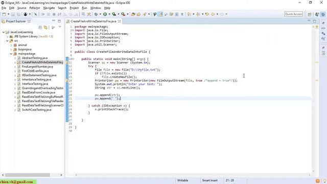 Day18: Create a File and Write Text from Console to File in Java смотреть онлайн