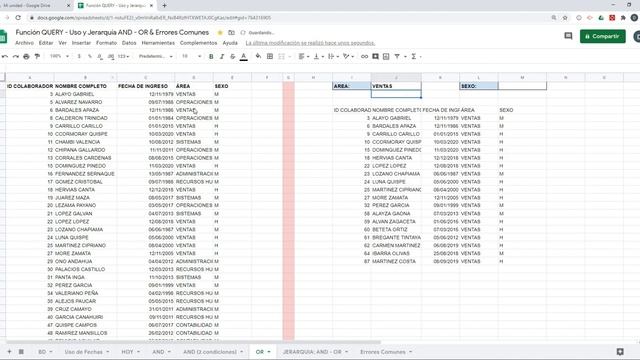 [LEGACY] https://youtu.be/Y_2UUf67mqI | QUERY: Consultar datos en función de variables en celdas смотреть онлайн