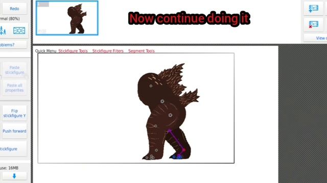 Godzilla walking tutorial (Stick nodes) смотреть онлайн
