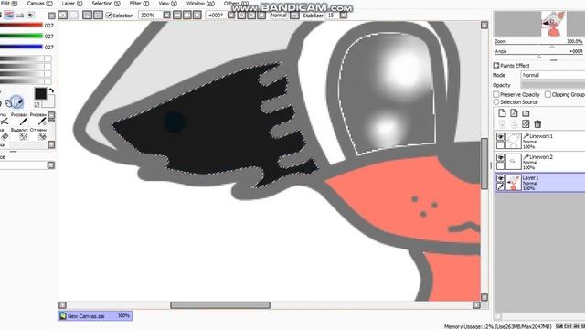 Как работать волшебной палочкой в программе Paint tool sai. смотреть онлайн