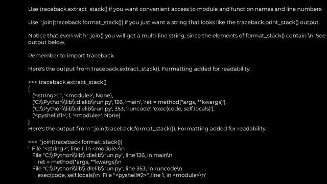 Python :How to save traceback / sys.exc_info() values in a variable?(5solution) смотреть онлайн