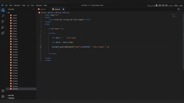 String trim method || java script