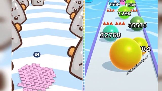 ?Ball run infinity - Ball run 2048 vs food run Max Level Up 2048 Balls Gameplay Android, iOS смотреть онлайн