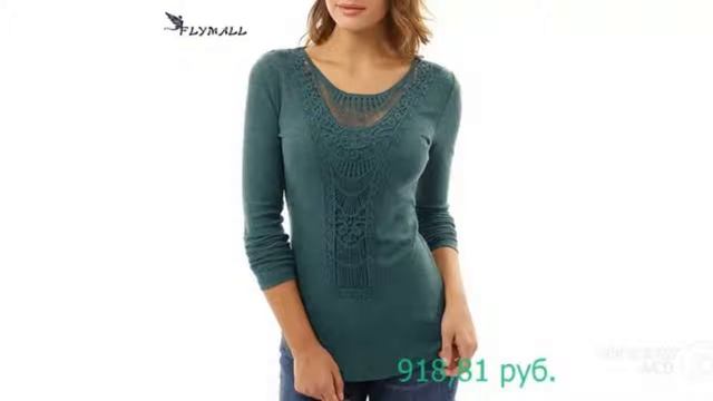 #Женская одежда на #AliExpress Водолазка с гипюровым узором смотреть онлайн
