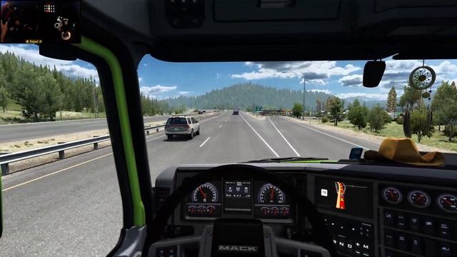 ATS Gameplay 4K + wheel cam | Mack Anthem w/ Mack MP8 | Helena - Colville смотреть онлайн