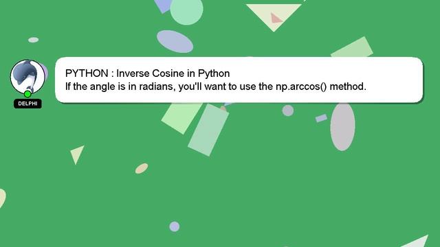 PYTHON : Inverse Cosine in Python смотреть онлайн